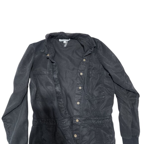 Young Fabulous & Broke XS Black Long-Sleeve Tencel Jumpsuit Button-Front Closure - Picture 11 of 12